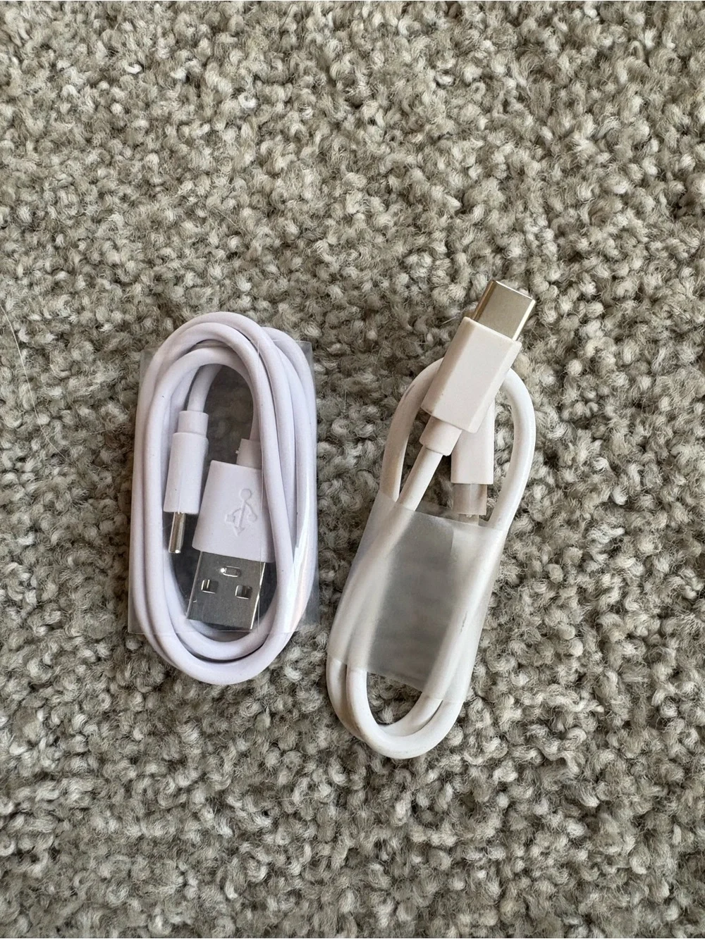 White USB to Type C Charging Cable - Universal Set of Two